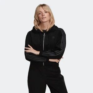 Adidas cropped Hooded Track Top and Cuffed Track pant
